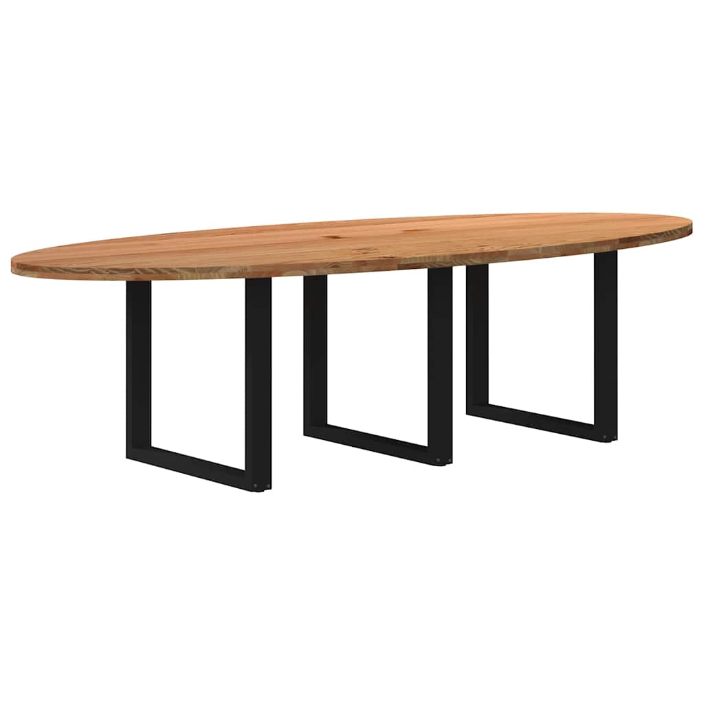 Table Ovale en Bois de Chêne Massif 240 cm-Noir-1-280 x 120 x 74 cm-La-Fabrique-Industrielle