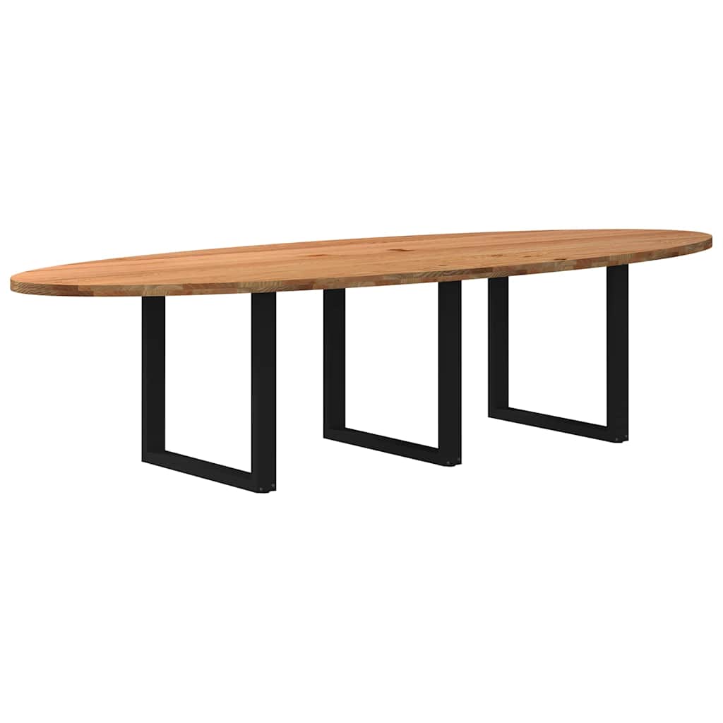 Table Ovale en Bois de Chêne Massif 240 cm-Noir-1-320 x 120 x 74 cm-La-Fabrique-Industrielle