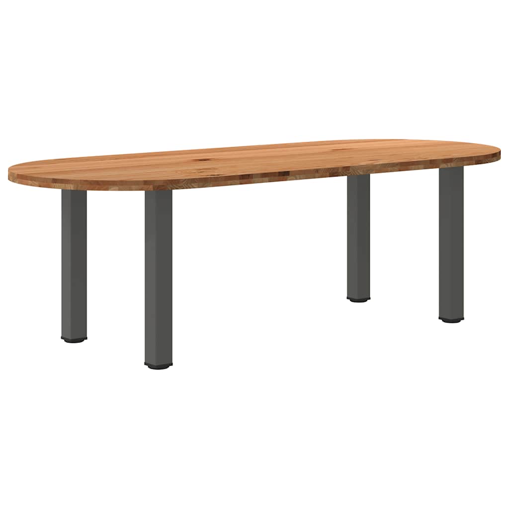 Table Ovale en Bois de Chêne Massif-Anthracite-1-240 x 100 x 74 cm-La-Fabrique-Industrielle