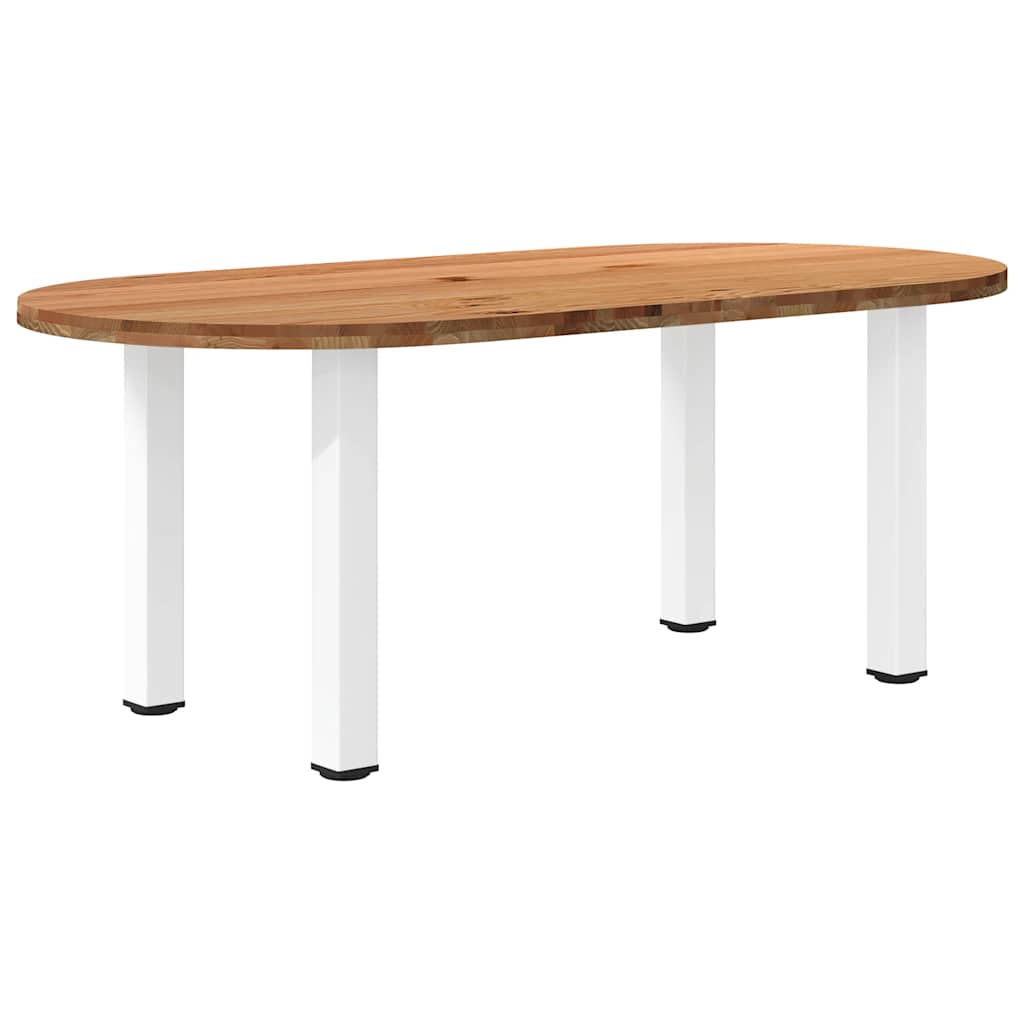 Table Ovale en Bois de Chêne Massif-Blanc-1-200 x 100 x 74 cm-La-Fabrique-Industrielle