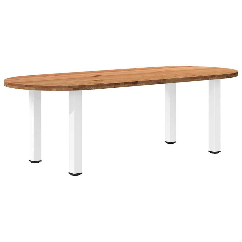 Table Ovale en Bois de Chêne Massif-Blanc-1-240 x 100 x 74 cm-La-Fabrique-Industrielle