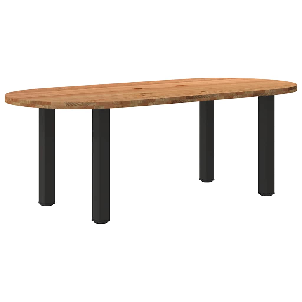 Table Ovale en Bois de Chêne Massif-Noir-1-220 x 100 x 74 cm-La-Fabrique-Industrielle