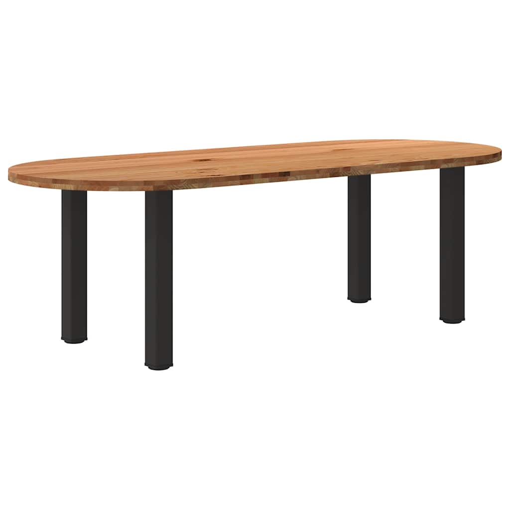 Table Ovale en Bois de Chêne Massif-Noir-1-240 x 100 x 74 cm-La-Fabrique-Industrielle