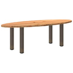 Table Ovale en Bois de Chêne Style Industriel-Acier naturel-1-240 x 100 x 74 cm-La-Fabrique-Industrielle