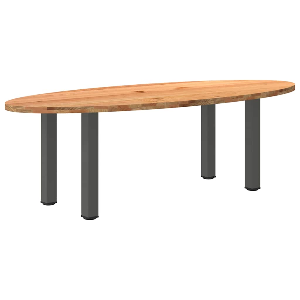 Table Ovale en Bois de Chêne Style Industriel-Anthracite-1-240 x 100 x 74 cm-La-Fabrique-Industrielle