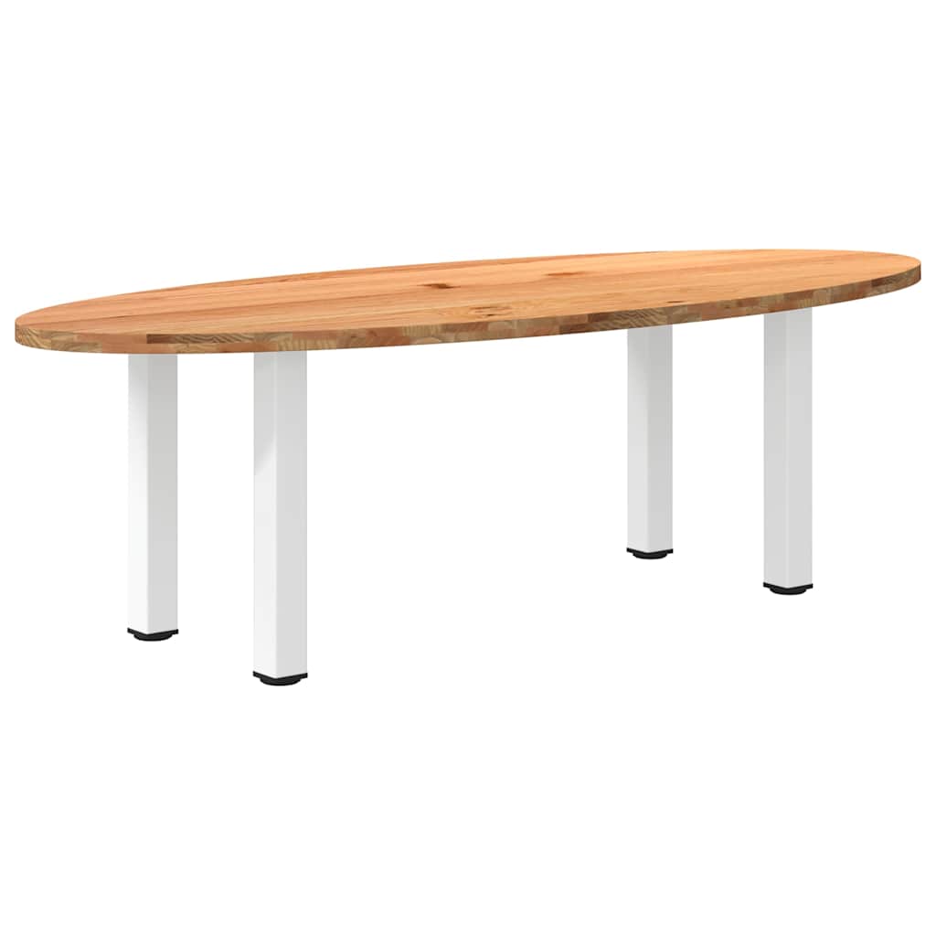 Table Ovale en Bois de Chêne Style Industriel-Blanc-1-240 x 100 x 74 cm-La-Fabrique-Industrielle