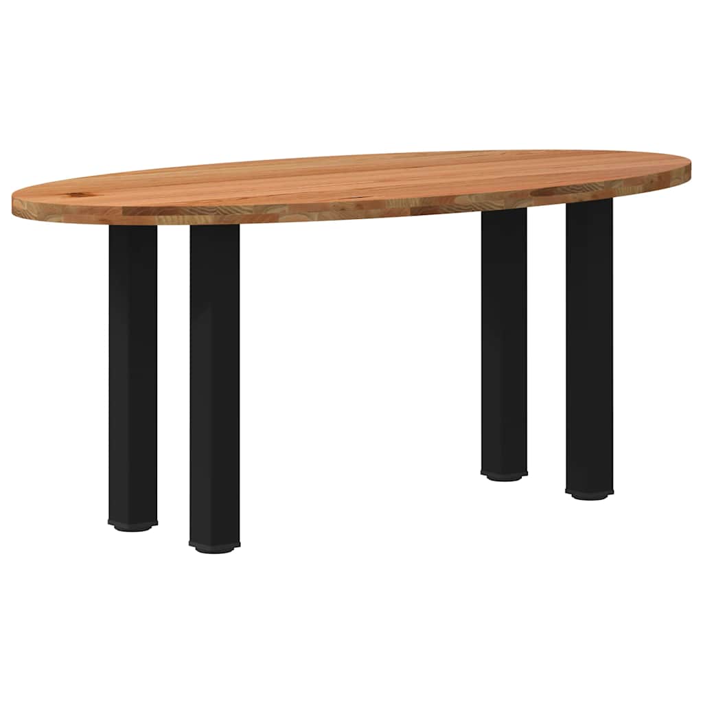 Table Ovale en Bois de Chêne Style Industriel-Noir-1-180 x 90 x 74 cm-La-Fabrique-Industrielle