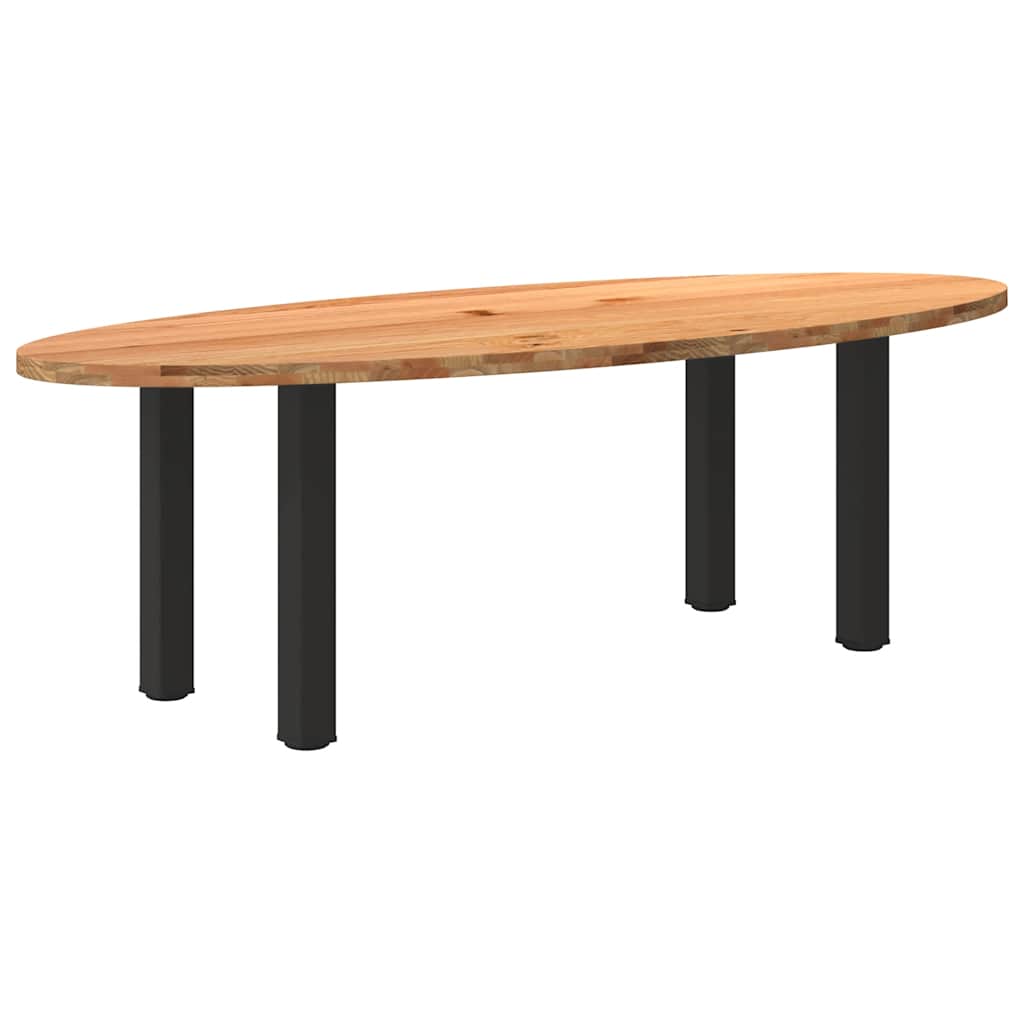 Table Ovale en Bois de Chêne Style Industriel-Noir-1-240 x 100 x 74 cm-La-Fabrique-Industrielle