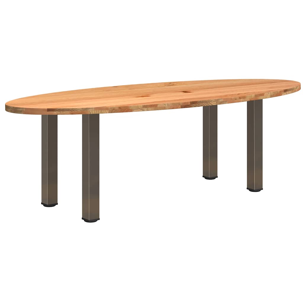 Table Ovale en Bois de Chêne Style Industriel-La-Fabrique-Industrielle