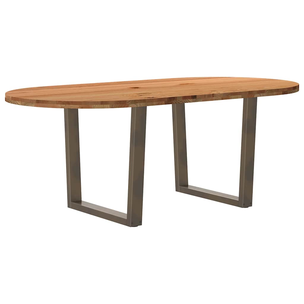 Table Ovale en Chêne Massif de 240 Cm-Acier naturel-1-200 x 100 x 74 cm-La-Fabrique-Industrielle
