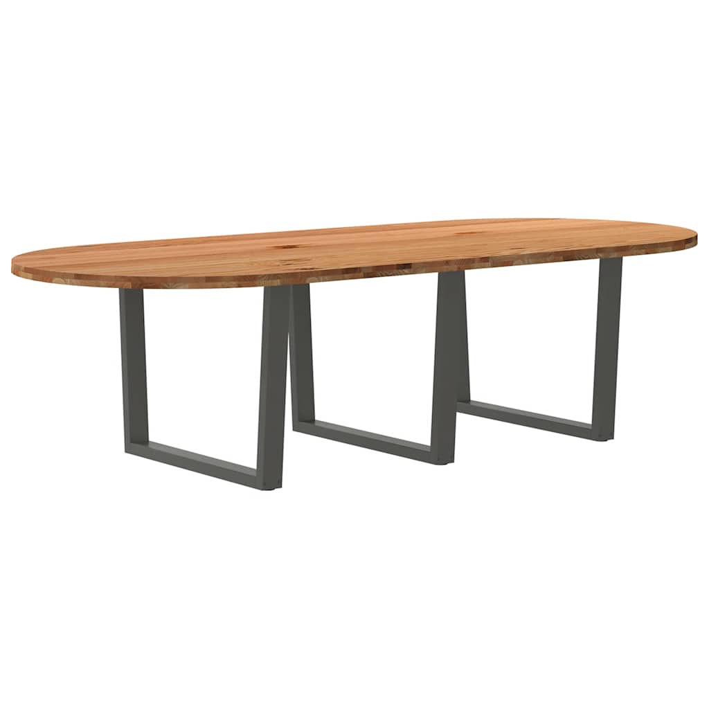 Table Ovale en Chêne Massif de 240 Cm-Anthracite-1-280 x 120 x 74 cm-La-Fabrique-Industrielle