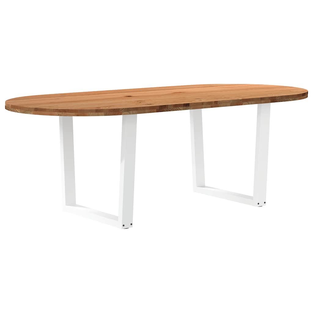 Table Ovale en Chêne Massif de 240 Cm-Blanc-1-220 x 100 x 74 cm-La-Fabrique-Industrielle