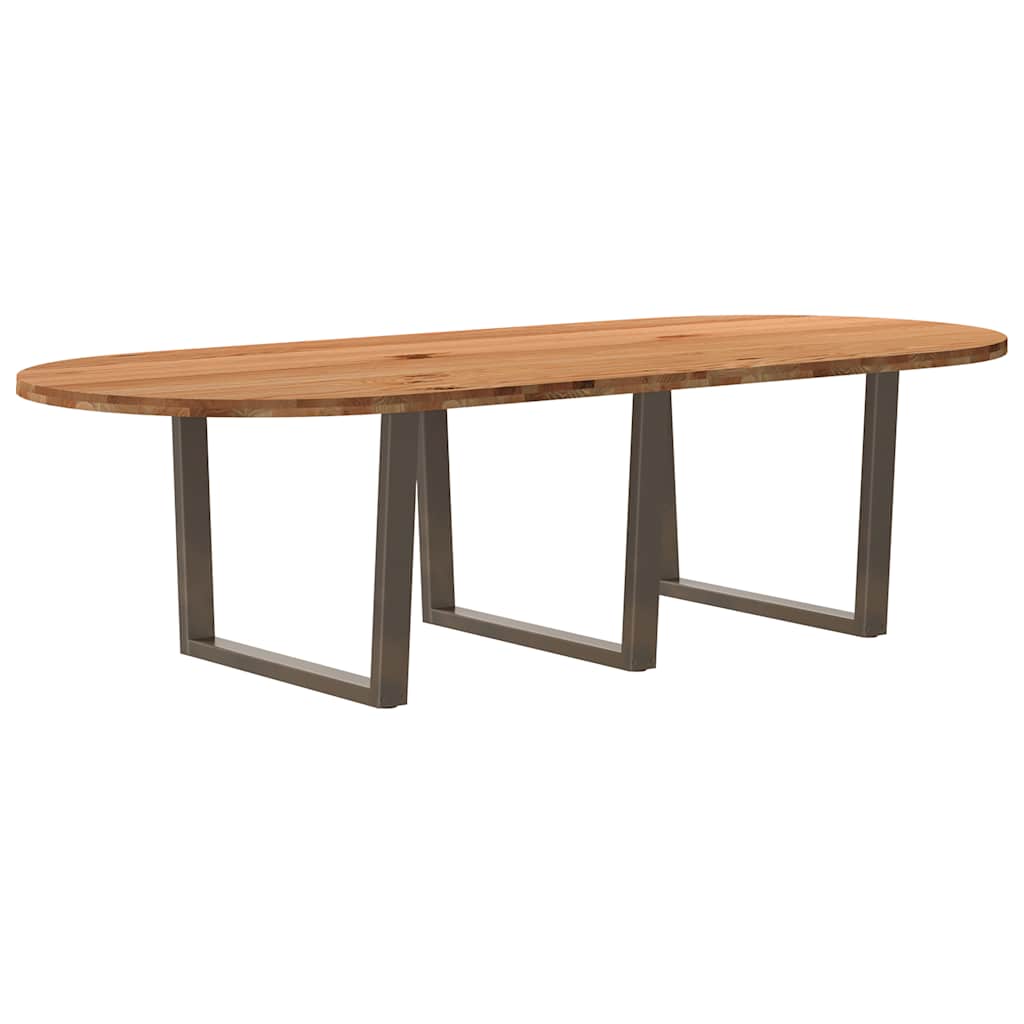 Table Ovale en Chêne Massif de 240 Cm-Naturel-1-280 x 120 x 74 cm-La-Fabrique-Industrielle
