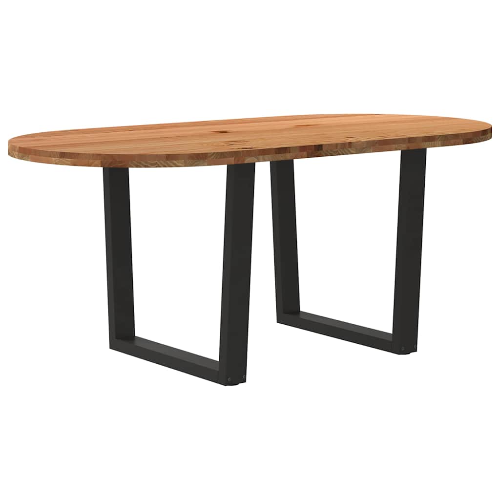 Table Ovale en Chêne Massif de 240 Cm-Noir-1-180 x 90 x 74 cm-La-Fabrique-Industrielle
