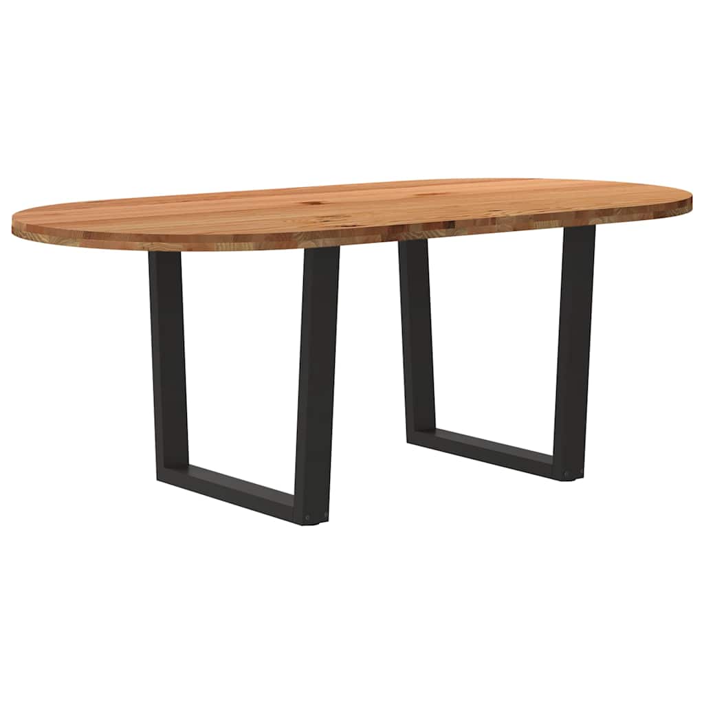 Table Ovale en Chêne Massif de 240 Cm-Noir-1-200 x 100 x 74 cm-La-Fabrique-Industrielle