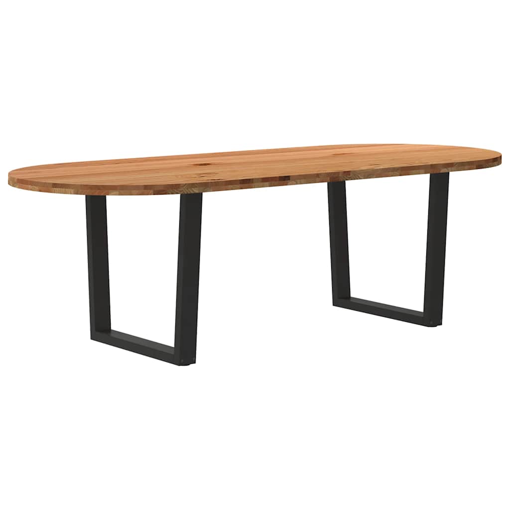 Table Ovale en Chêne Massif de 240 Cm-Noir-1-240 x 100 x 74 cm-La-Fabrique-Industrielle