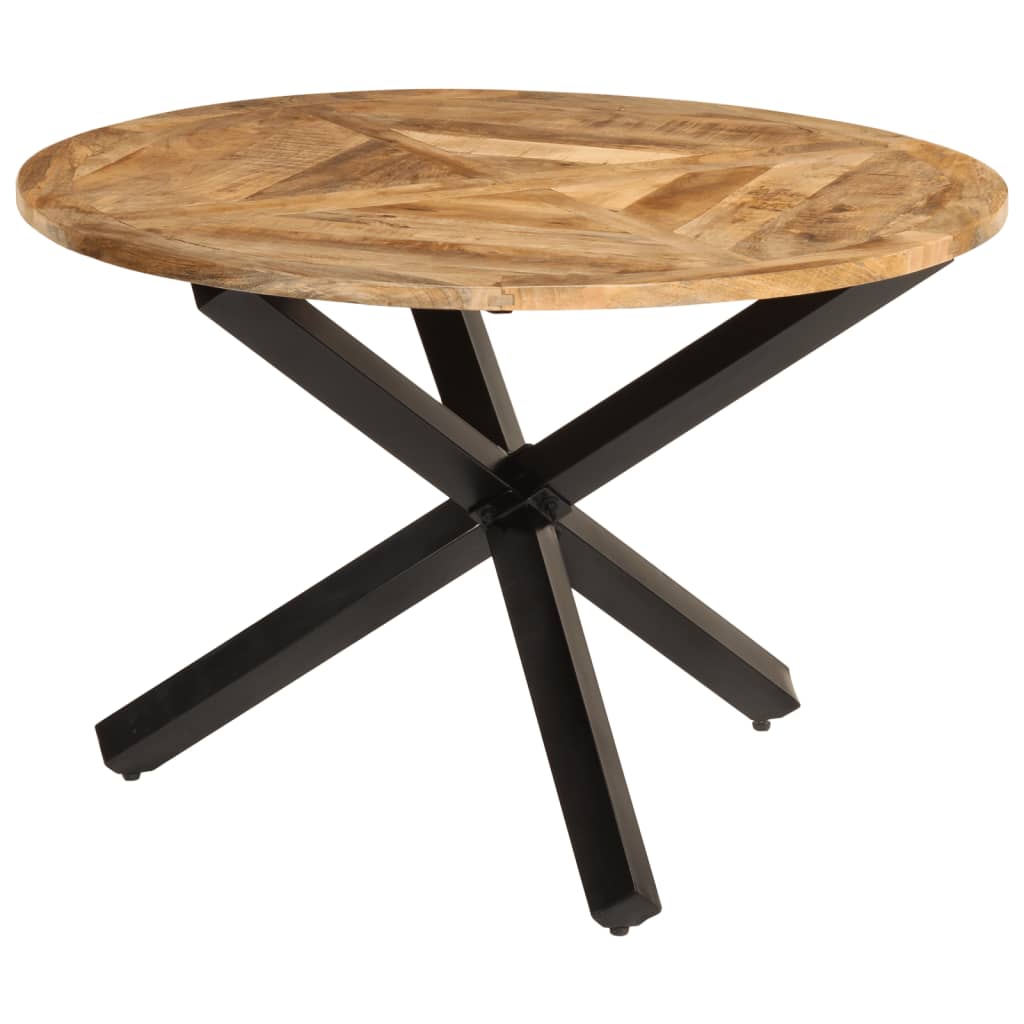 Table Ronde en Bois de Manguier avec Pied Central-Bois de manguier brut massif-1-110 x 75 cm-La-Fabrique-Industrielle