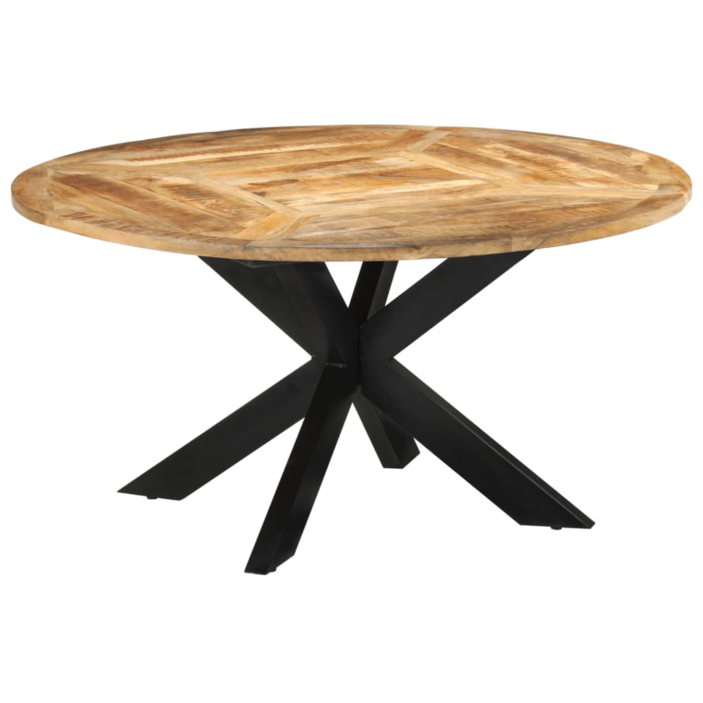 Table Ronde en Bois de Manguier avec Pied Central-La-Fabrique-Industrielle