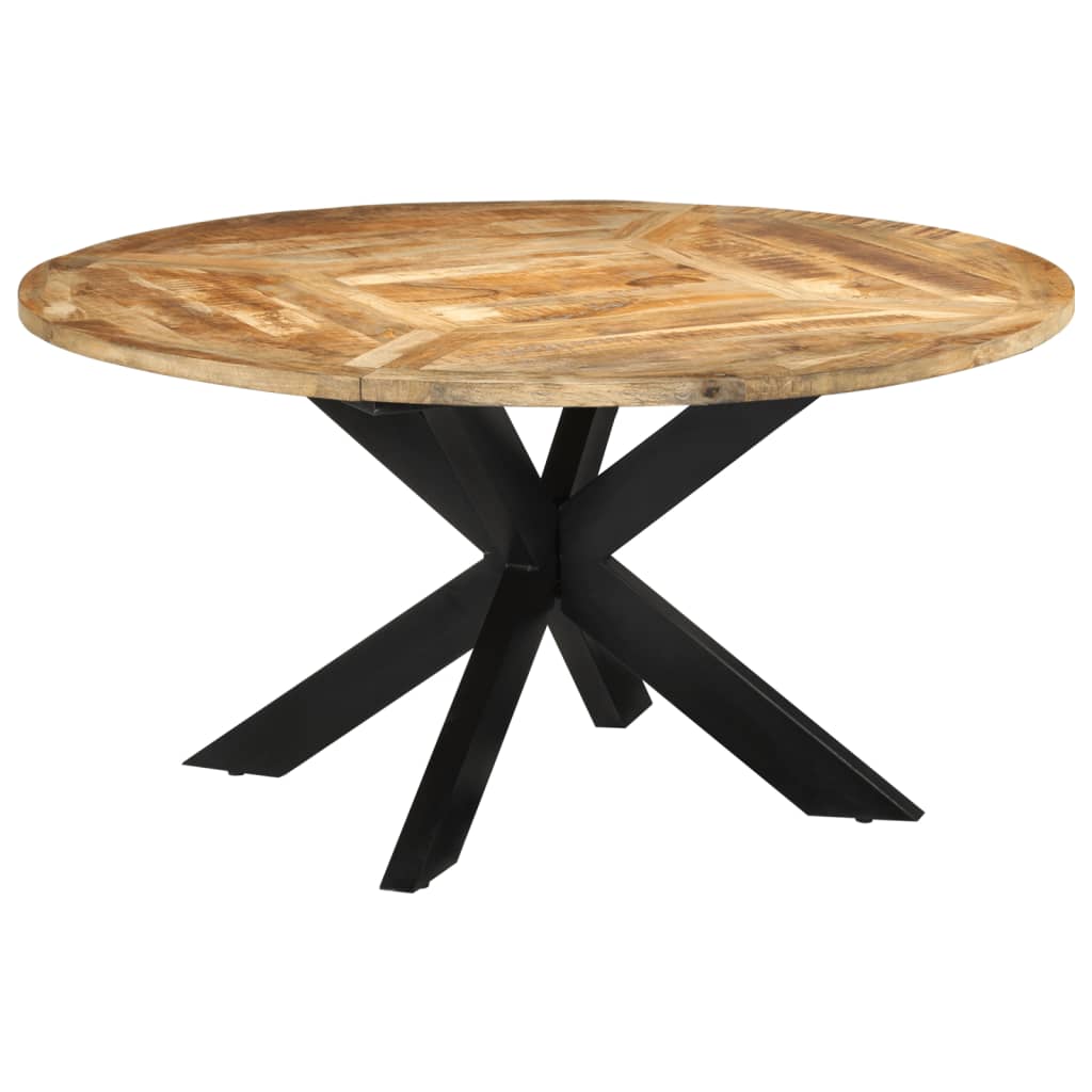 Table Ronde en Bois de Manguier avec Pied Central-La-Fabrique-Industrielle