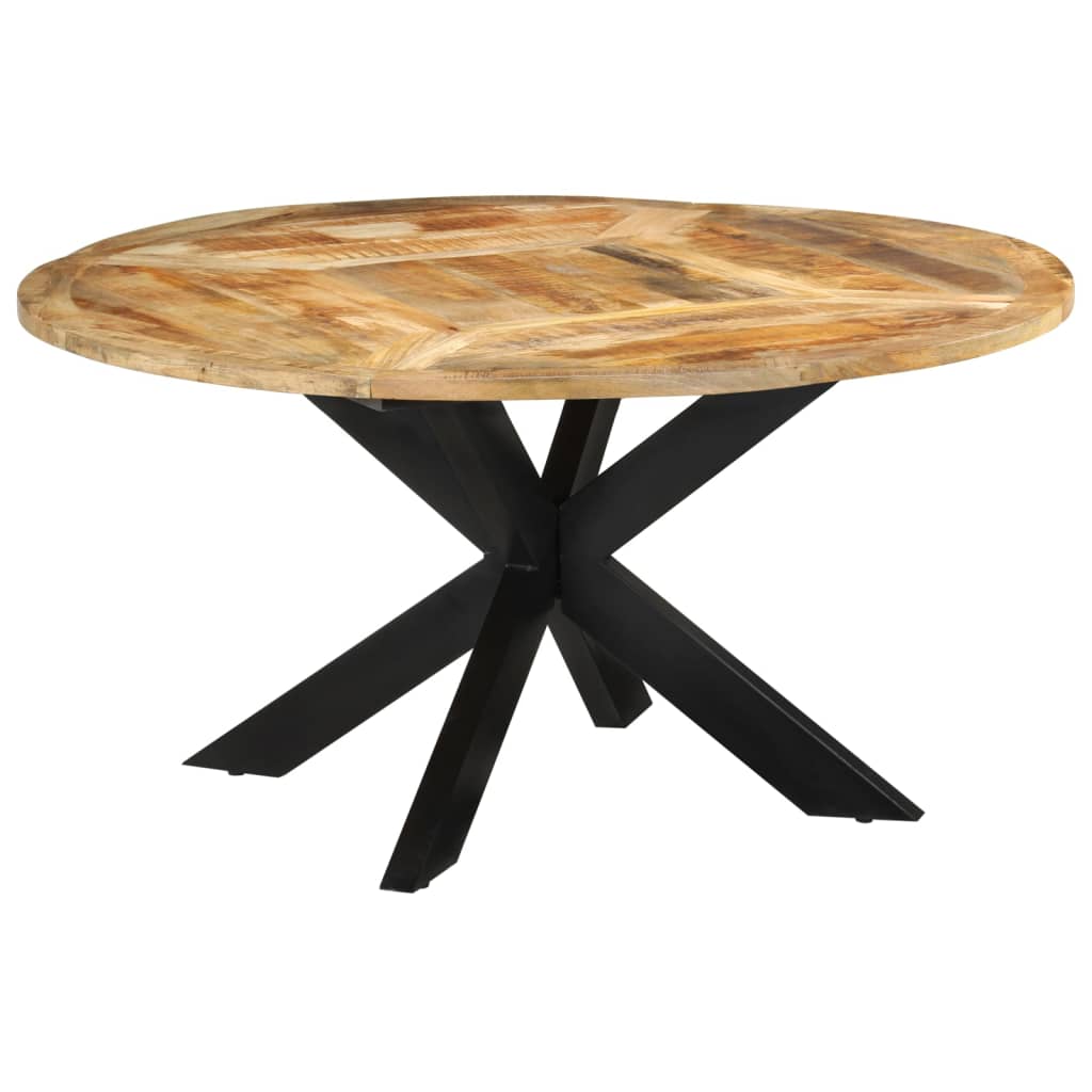 Table Ronde en Bois de Manguier avec Pied Central-La-Fabrique-Industrielle
