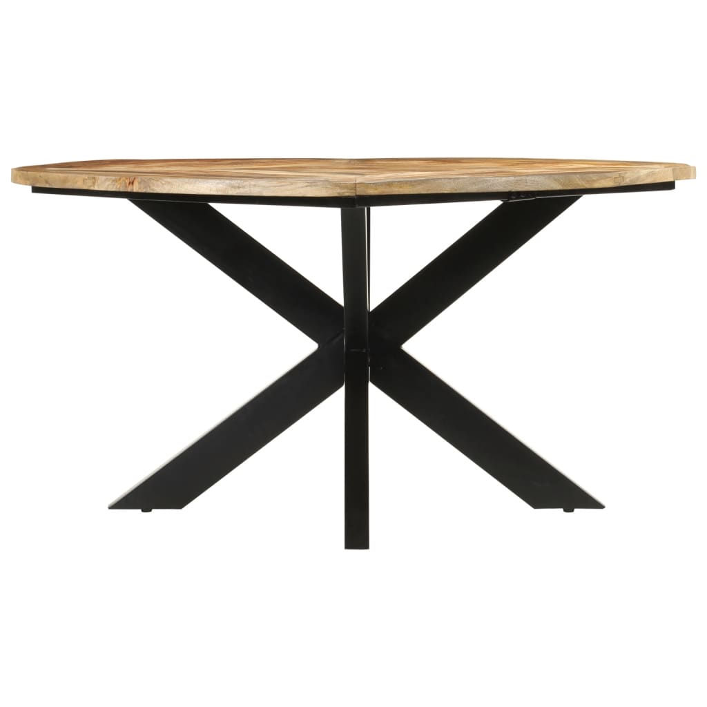 Table Ronde en Bois de Manguier avec Pied Central-La-Fabrique-Industrielle