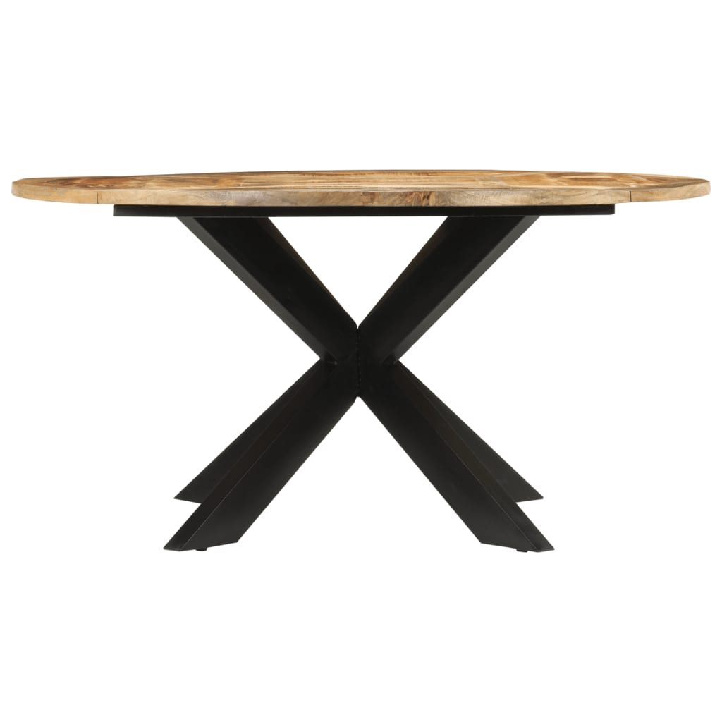 Table Ronde en Bois de Manguier avec Pied Central-La-Fabrique-Industrielle