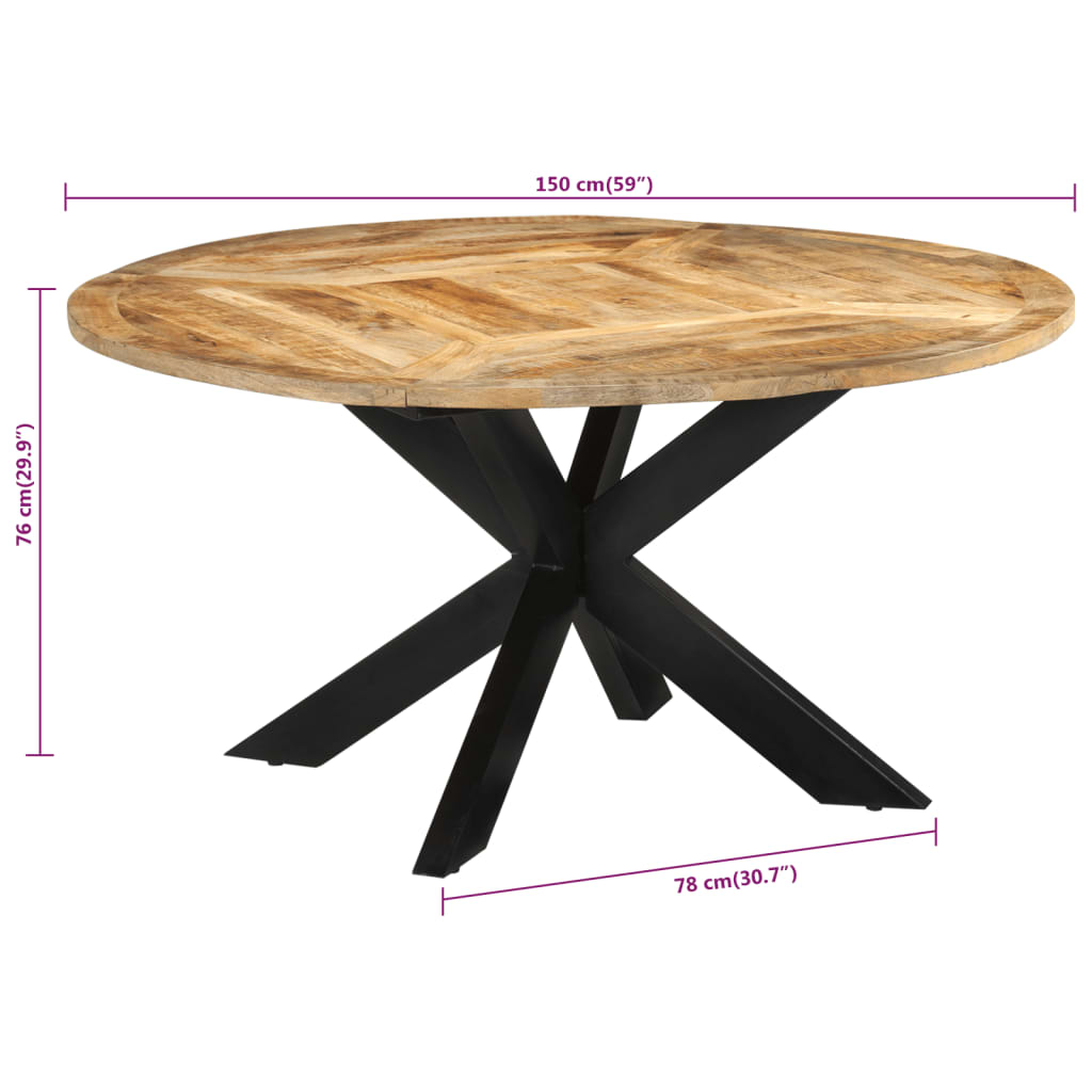 Table Ronde en Bois de Manguier avec Pied Central-La-Fabrique-Industrielle