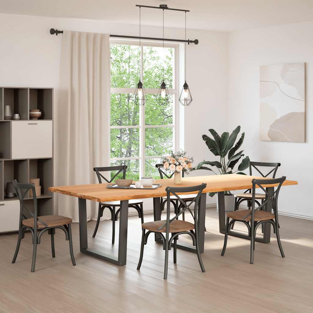 Table XXL en Bois Massif et Acier Anthracite-La-Fabrique-Industrielle