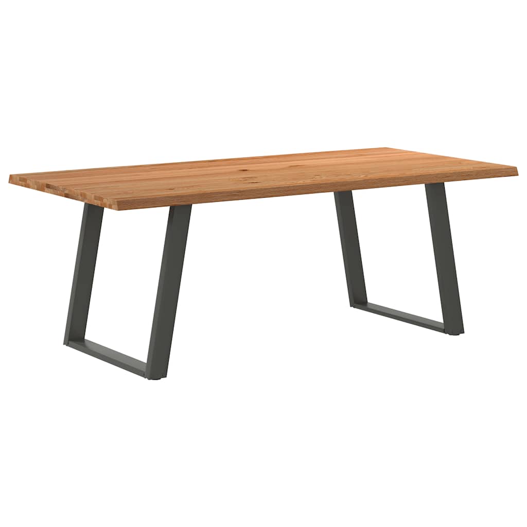 Table à Manger Industrielle en Bois de Chêne et Acier-100 cm-200 cm-1-La-Fabrique-Industrielle