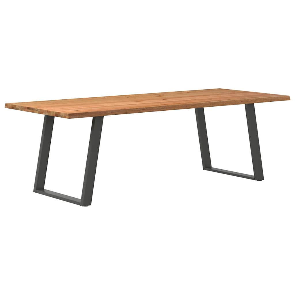 Table à Manger Industrielle en Bois de Chêne et Acier-100 cm-240 cm-1-La-Fabrique-Industrielle