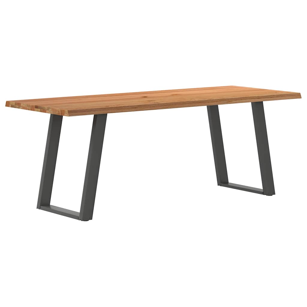 Table à Manger Industrielle en Bois de Chêne et Acier-80 cm-200 cm-1-La-Fabrique-Industrielle