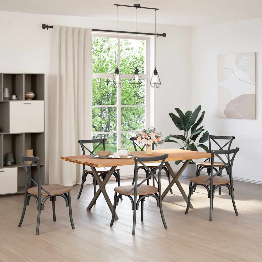 Table à Manger Industrielle en Bois et Acier-La-Fabrique-Industrielle