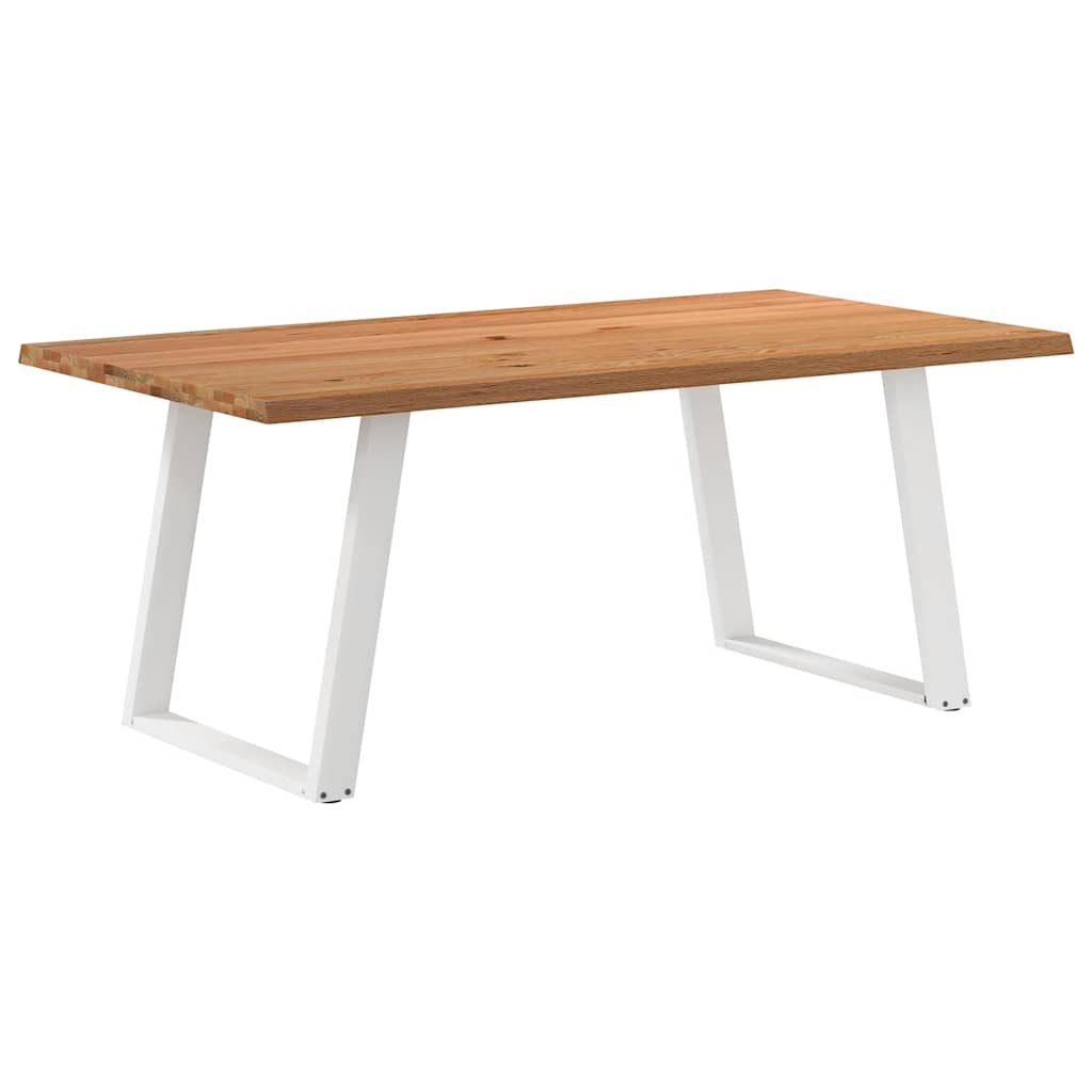 Table à Manger Industrielle en Chêne et Pieds Blancs-100 cm-180 cm-1-La-Fabrique-Industrielle