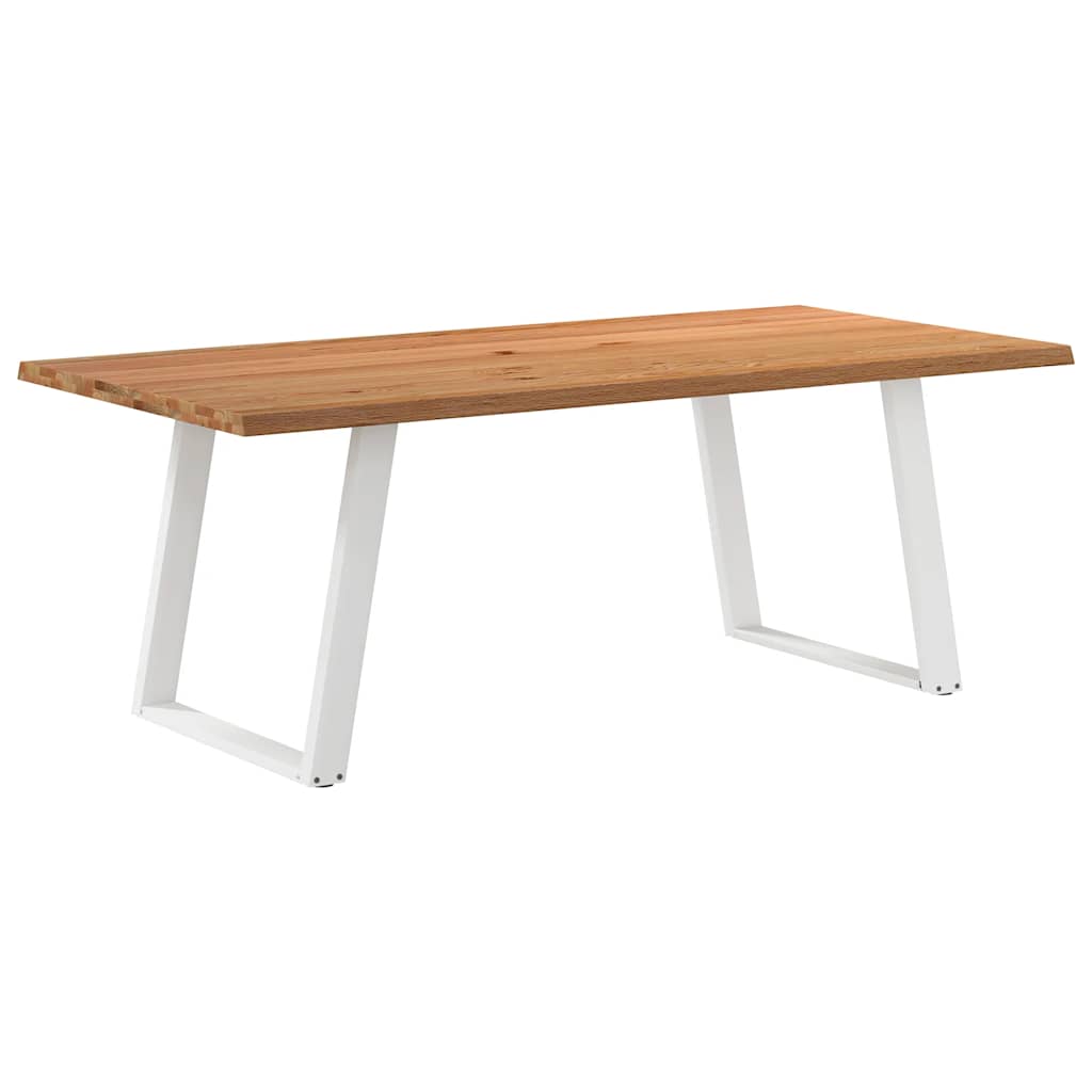 Table à Manger Industrielle en Chêne et Pieds Blancs-100 cm-200 cm-1-La-Fabrique-Industrielle