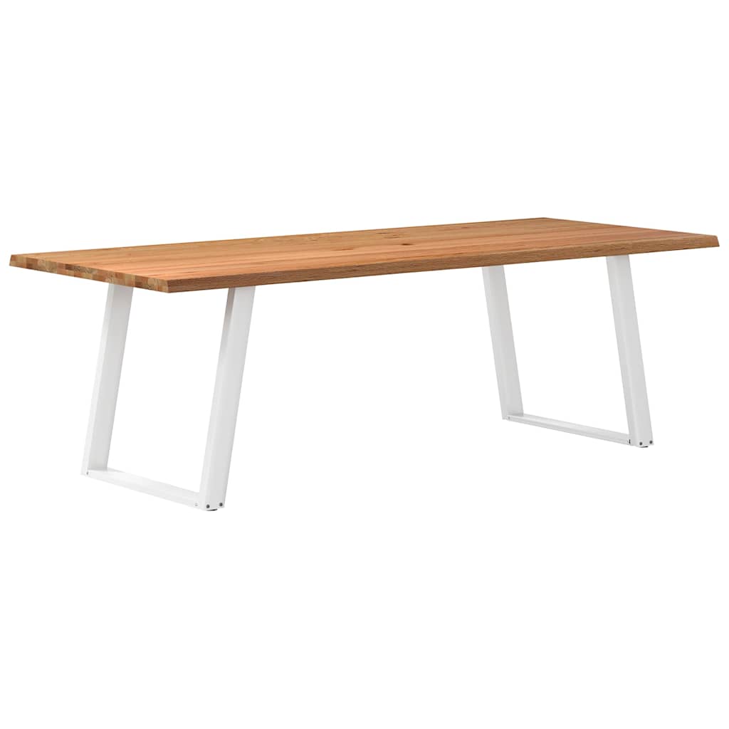Table à Manger Industrielle en Chêne et Pieds Blancs-100 cm-240 cm-1-La-Fabrique-Industrielle