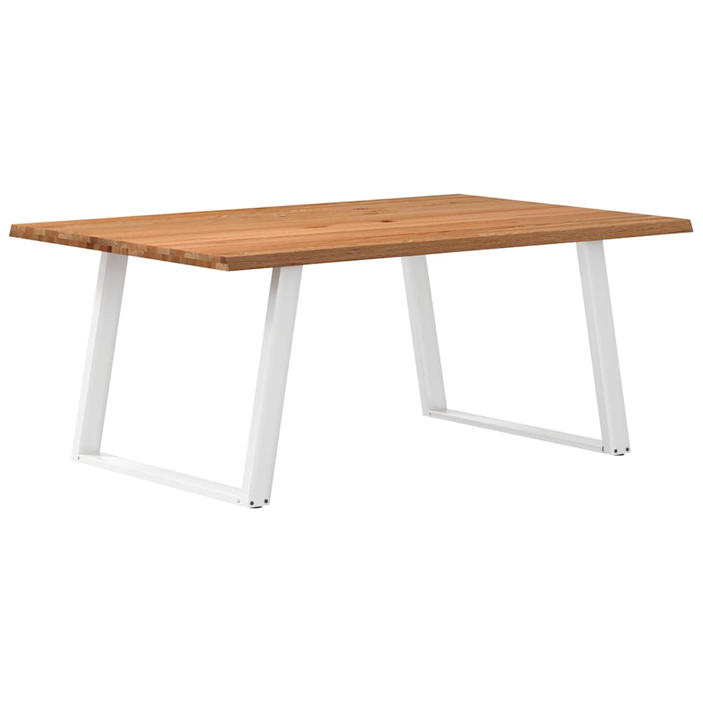 Table à Manger Industrielle en Chêne et Pieds Blancs-120 cm-180 cm-1-La-Fabrique-Industrielle