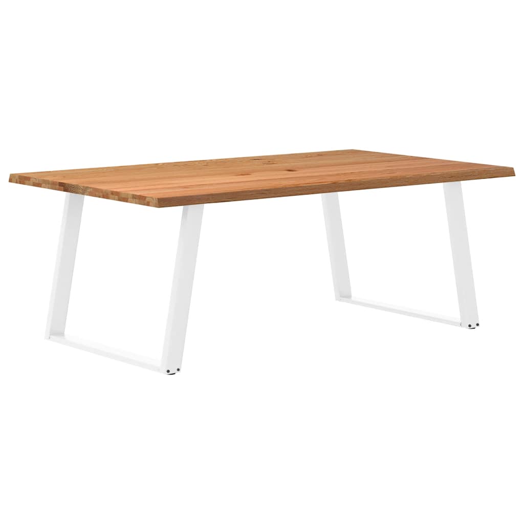 Table à Manger Industrielle en Chêne et Pieds Blancs-120 cm-200 cm-1-La-Fabrique-Industrielle