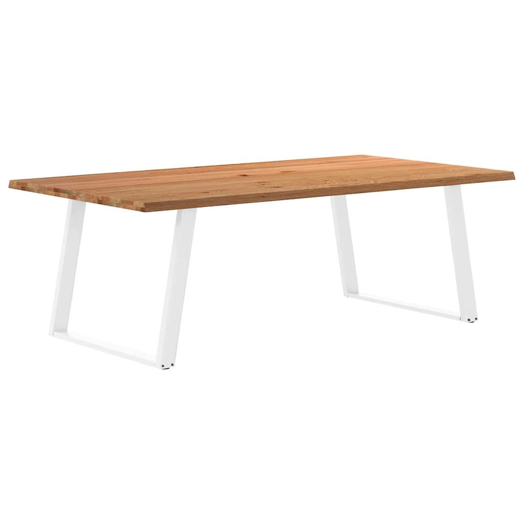 Table à Manger Industrielle en Chêne et Pieds Blancs-120 cm-220 cm-1-La-Fabrique-Industrielle