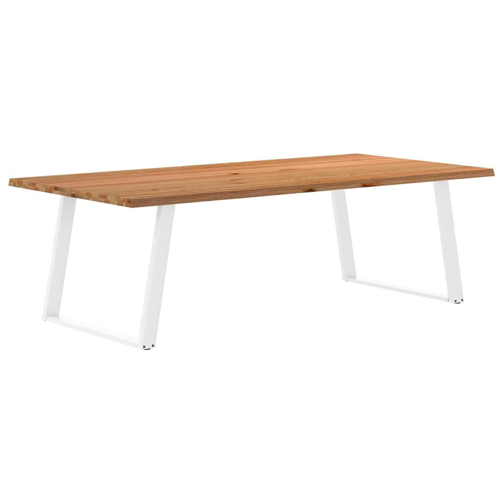 Table à Manger Industrielle en Chêne et Pieds Blancs-120 cm-240 cm-1-La-Fabrique-Industrielle