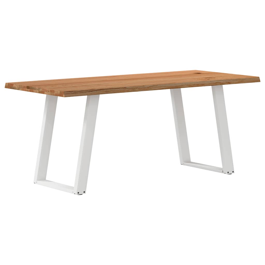 Table à Manger Industrielle en Chêne et Pieds Blancs-80 cm-180 cm-1-La-Fabrique-Industrielle