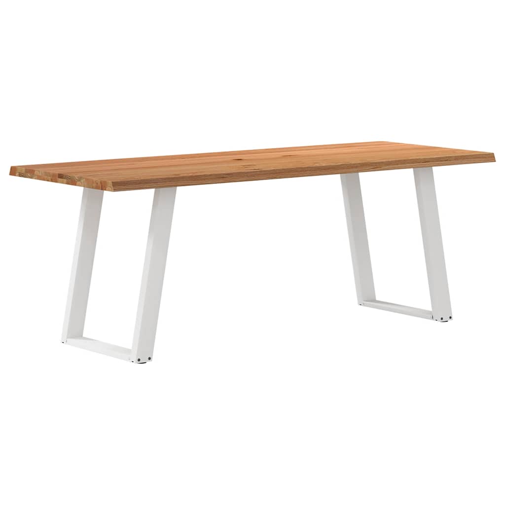 Table à Manger Industrielle en Chêne et Pieds Blancs-80 cm-200 cm-1-La-Fabrique-Industrielle