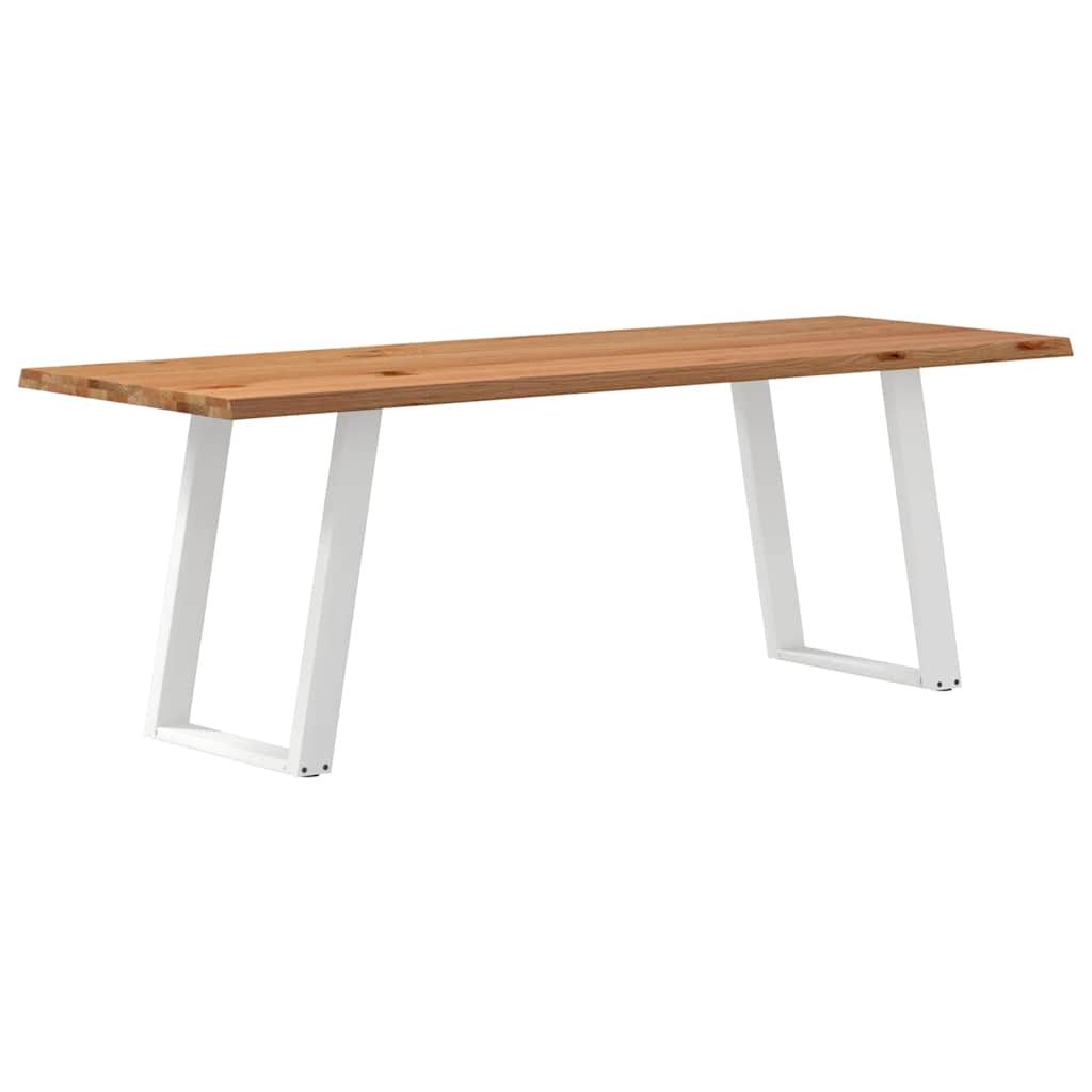 Table à Manger Industrielle en Chêne et Pieds Blancs-80 cm-220 cm-1-La-Fabrique-Industrielle