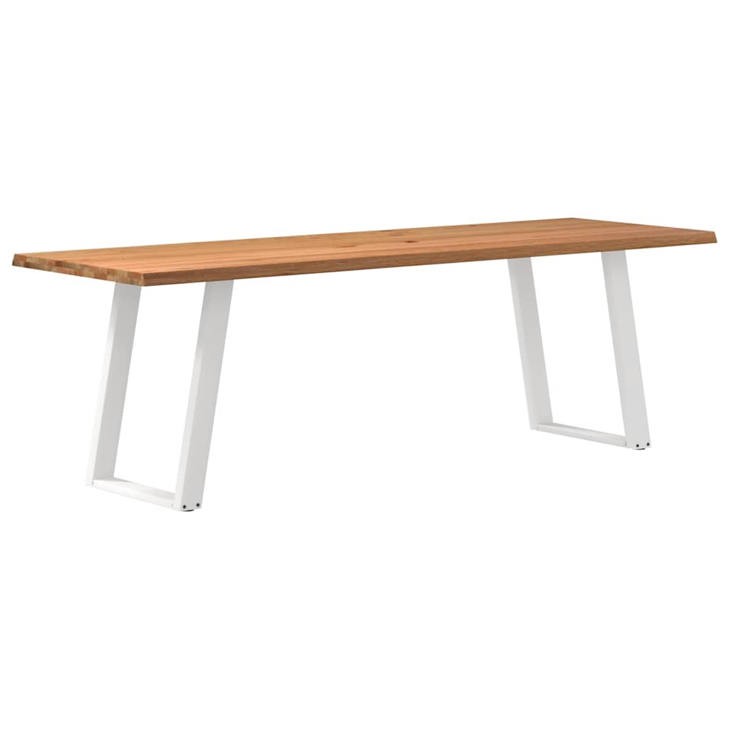 Table à Manger Industrielle en Chêne et Pieds Blancs-80 cm-240 cm-1-La-Fabrique-Industrielle