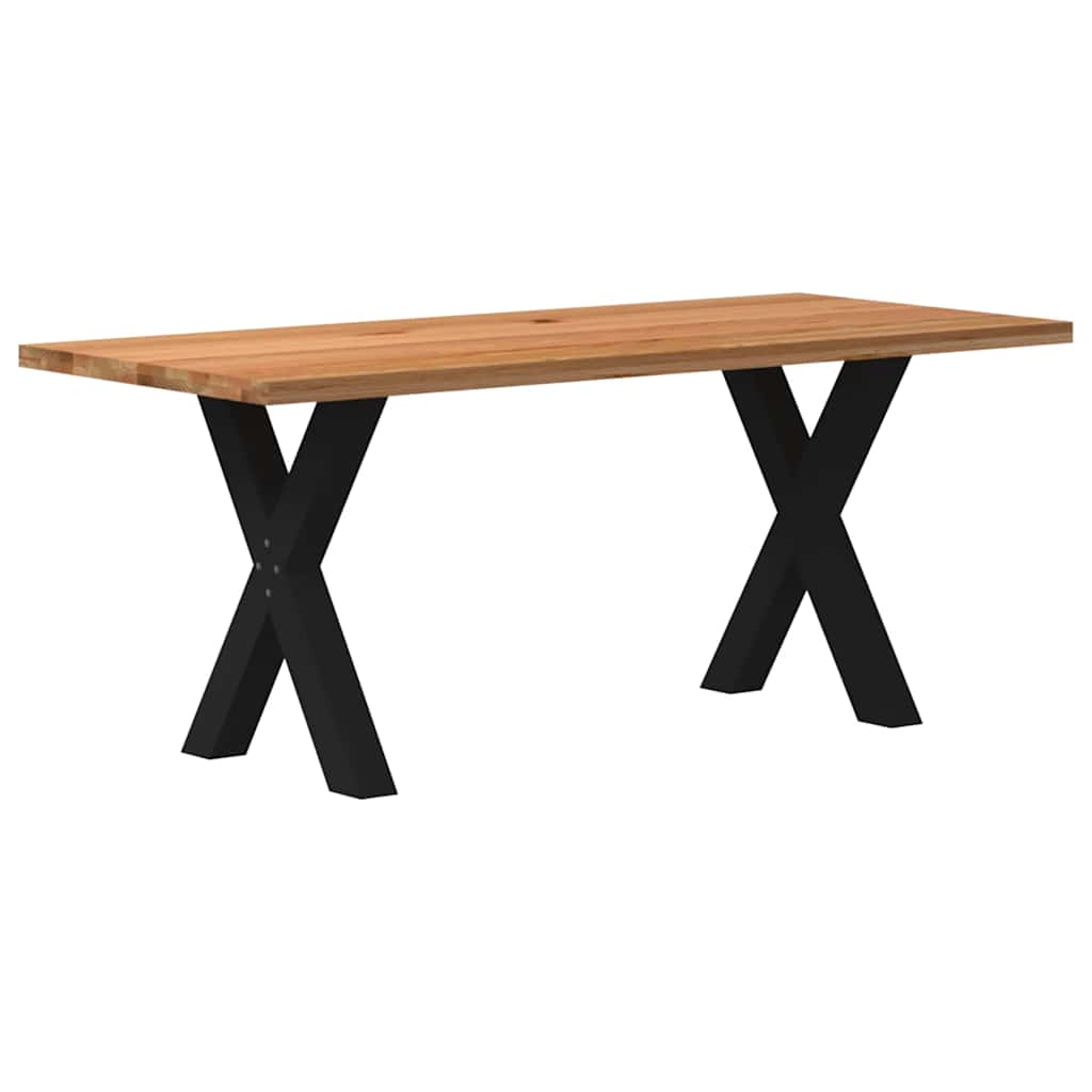 Table à Manger Moderne en Bois Massif et Métal-80 cm-180 cm-1-La-Fabrique-Industrielle