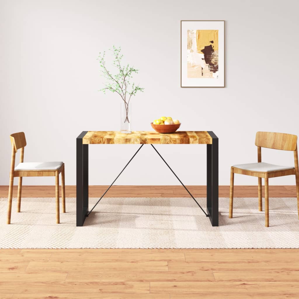 Table à Manger en Bois Massif Recyclé et Coloré-Bois de manguier brut massif-1-120 x 60 x 76 cm-La-Fabrique-Industrielle