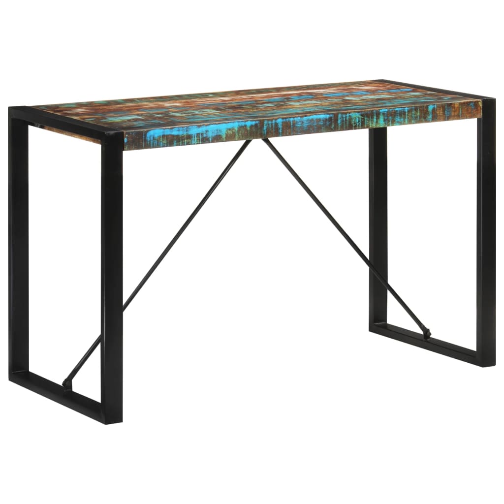 Table à Manger en Bois Massif Recyclé et Coloré-bois de récupération massif-1-120 x 55 x 76 cm-La-Fabrique-Industrielle