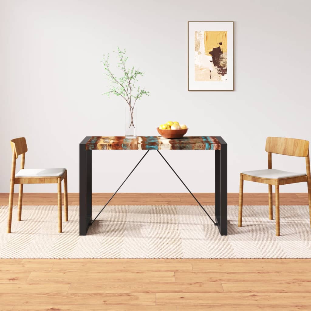 Table à Manger en Bois Massif Recyclé et Coloré-bois de récupération massif-1-120 x 60 x 76 cm-La-Fabrique-Industrielle