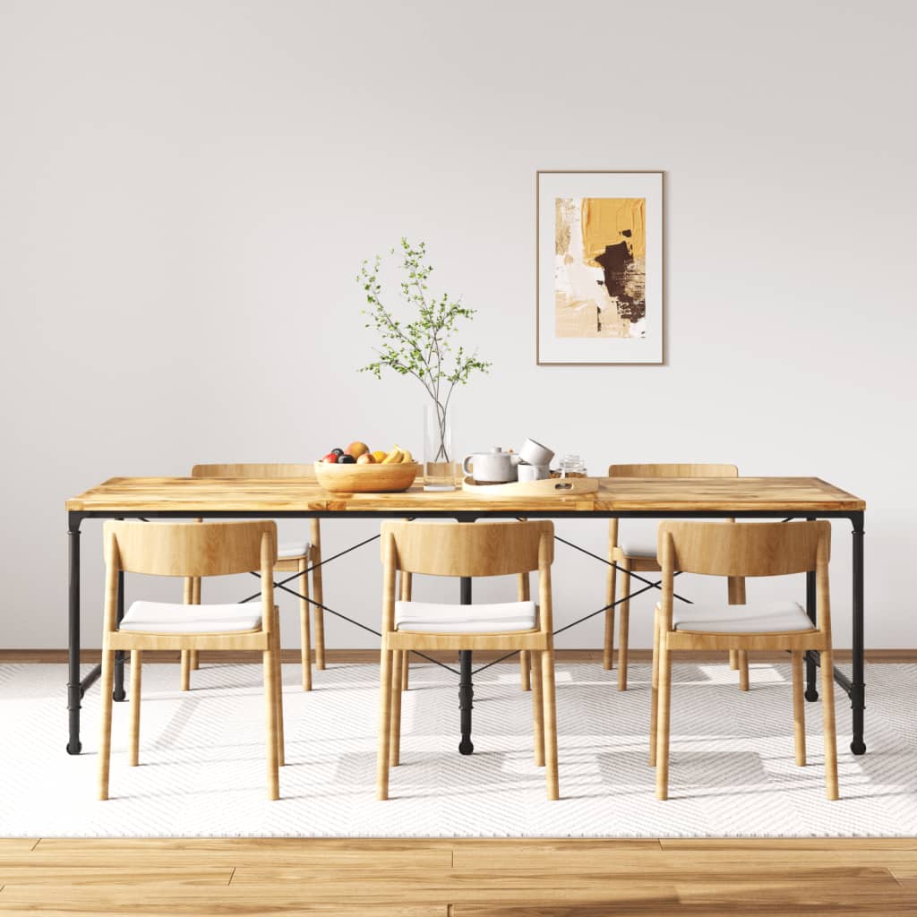Table à Manger en Bois Massif Rustique-Marron clair-1-240 x 90 x 76 cm-La-Fabrique-Industrielle