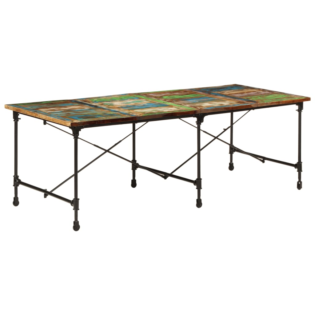 Table à Manger en Bois Massif Rustique-Multicolore-1-220 x 90 x 77 cm-La-Fabrique-Industrielle