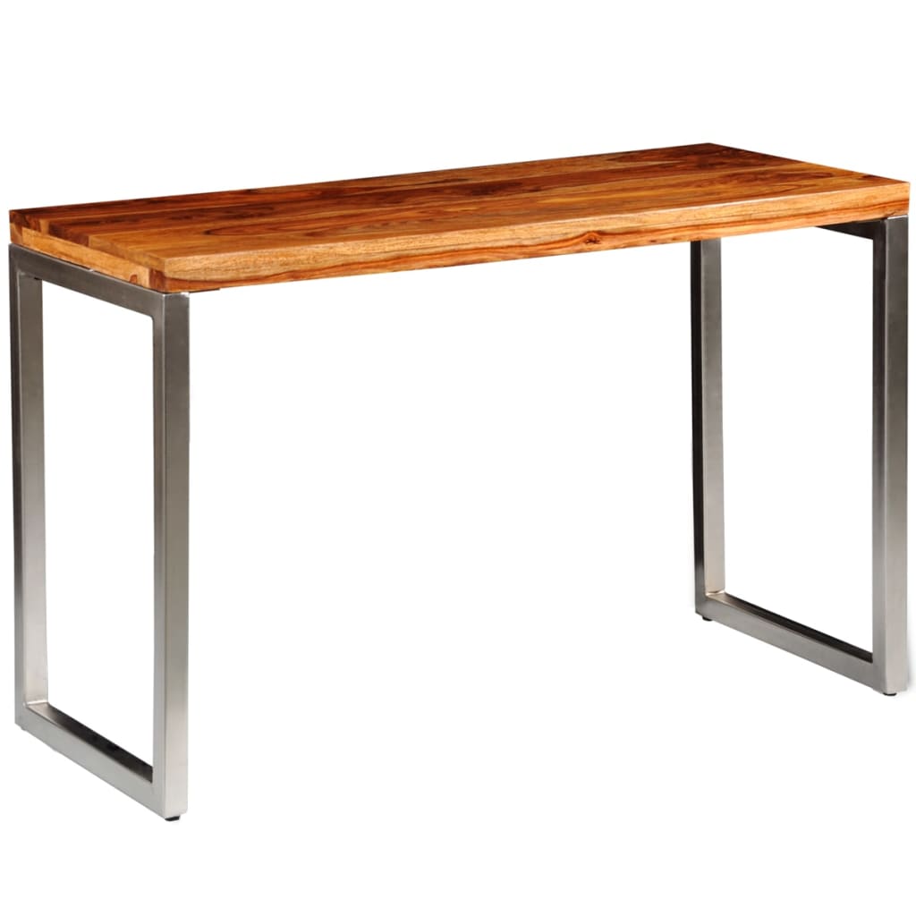 Table à Manger en Bois Massif et Acier-Bois d'acacia massif-1-La-Fabrique-Industrielle